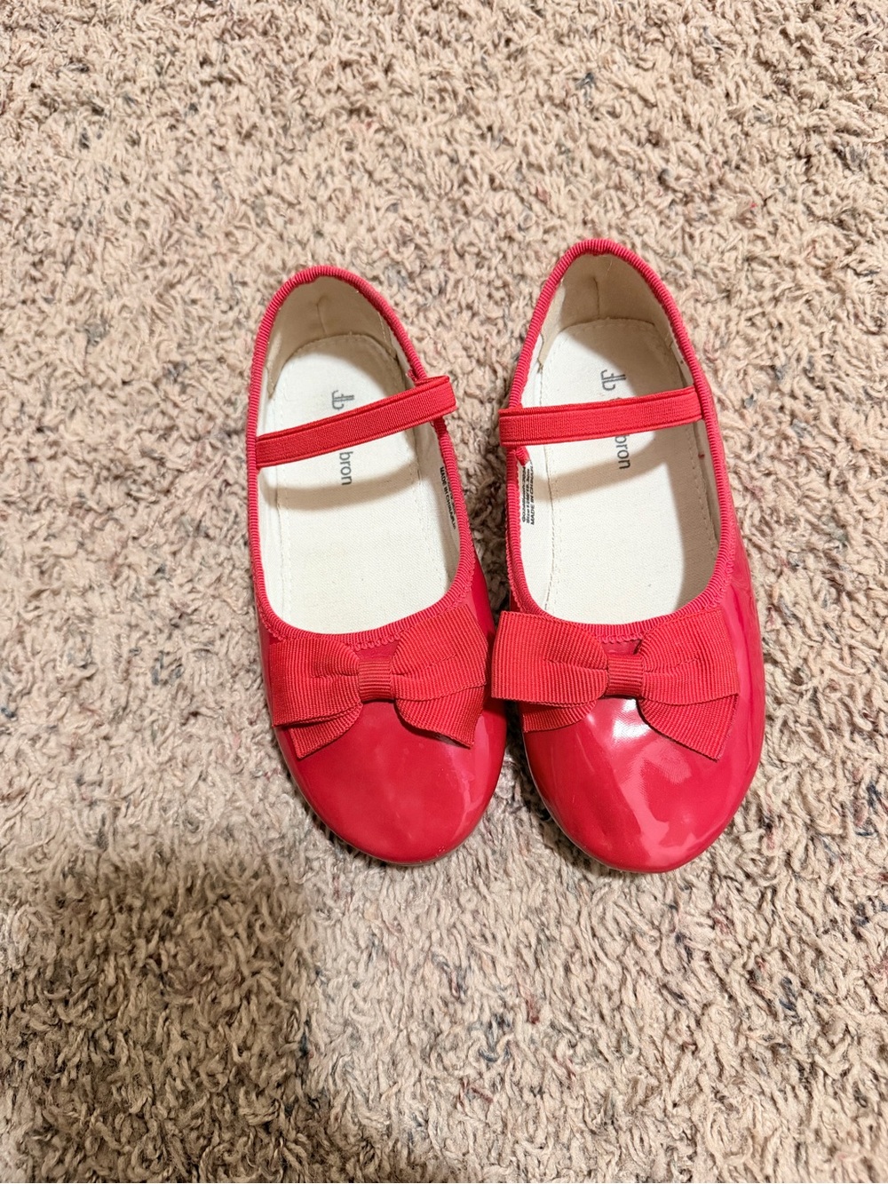 Red Girls' Mary Jane Ballet Flats with Bow